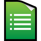 Sketch of a green colored sheet of paper with lines representing text